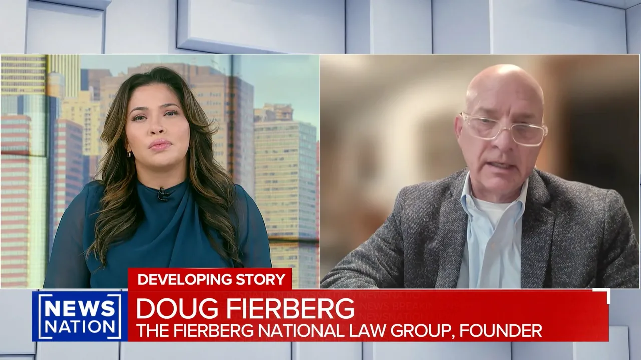 Doug Fierberg on NewsNation, with the on-screen caption "Doug Fierberg, The Fierberg National Law Group, Founder"