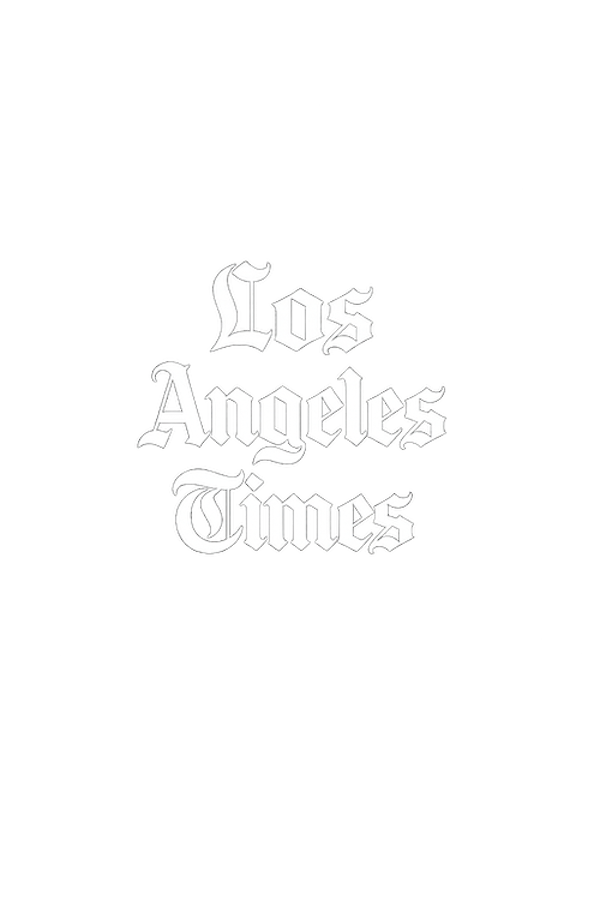 The logo for the Los Angeles Times, written in a traditional white Old English font against a black background.